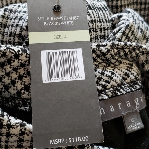 Sharagano Houndstooth Tweed Classic Shift Dress Sleeveless - Picture 7 of 9